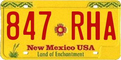 NM license plate 847RHA