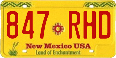 NM license plate 847RHD