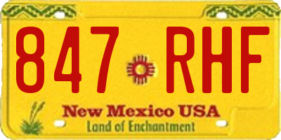 NM license plate 847RHF