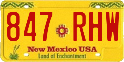 NM license plate 847RHW