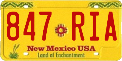 NM license plate 847RIA
