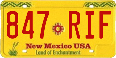 NM license plate 847RIF