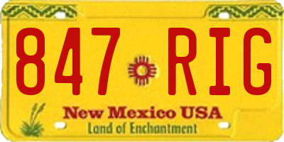NM license plate 847RIG