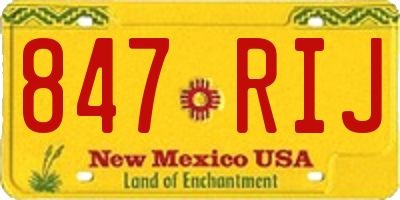 NM license plate 847RIJ