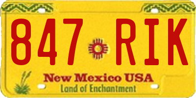 NM license plate 847RIK