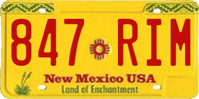 NM license plate 847RIM