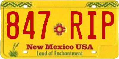 NM license plate 847RIP