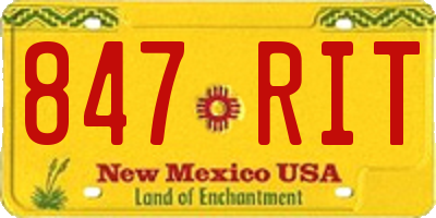 NM license plate 847RIT