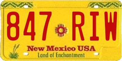 NM license plate 847RIW