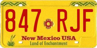 NM license plate 847RJF