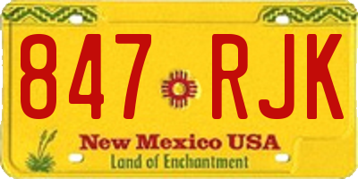 NM license plate 847RJK