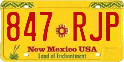 NM license plate 847RJP