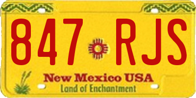 NM license plate 847RJS
