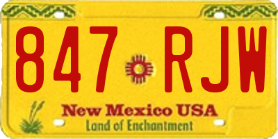 NM license plate 847RJW