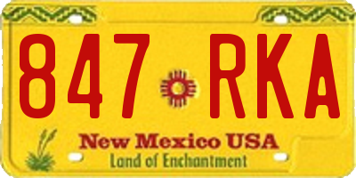NM license plate 847RKA