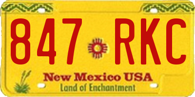 NM license plate 847RKC