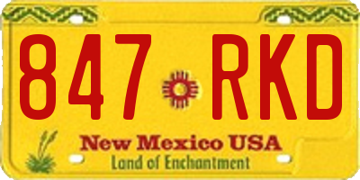 NM license plate 847RKD