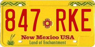 NM license plate 847RKE