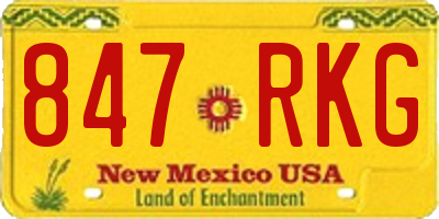 NM license plate 847RKG