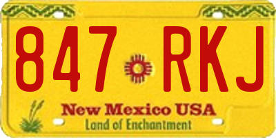 NM license plate 847RKJ