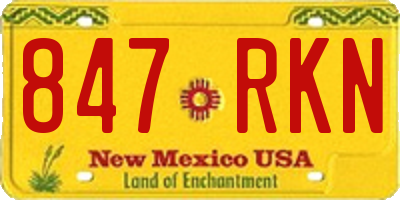 NM license plate 847RKN