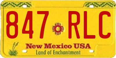 NM license plate 847RLC