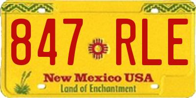 NM license plate 847RLE