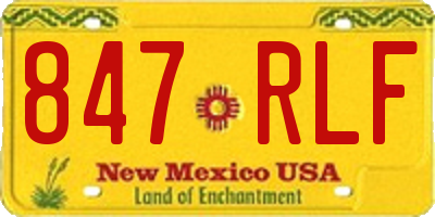 NM license plate 847RLF