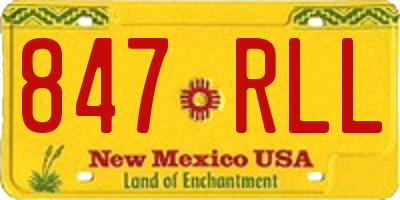 NM license plate 847RLL