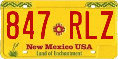 NM license plate 847RLZ