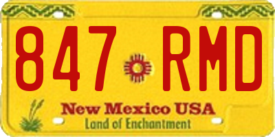 NM license plate 847RMD