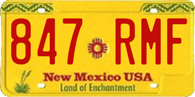 NM license plate 847RMF