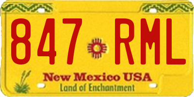 NM license plate 847RML