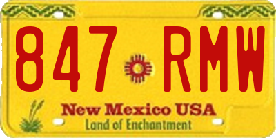 NM license plate 847RMW