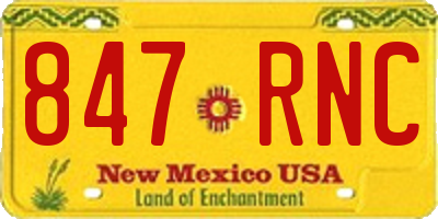 NM license plate 847RNC