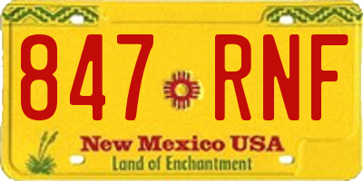 NM license plate 847RNF