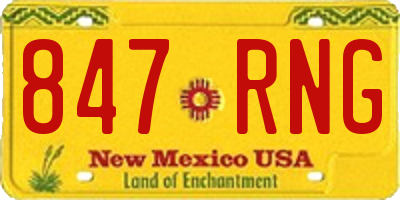 NM license plate 847RNG