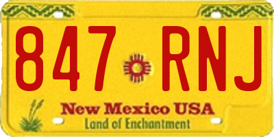 NM license plate 847RNJ
