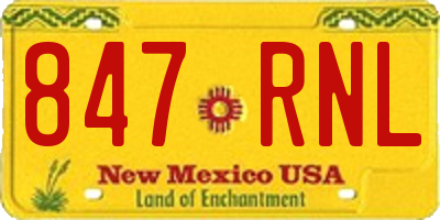 NM license plate 847RNL