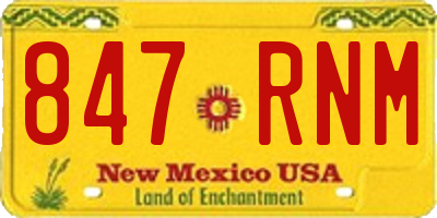 NM license plate 847RNM