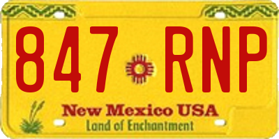NM license plate 847RNP