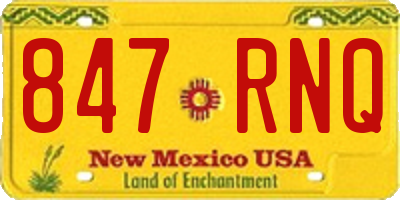 NM license plate 847RNQ