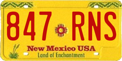 NM license plate 847RNS