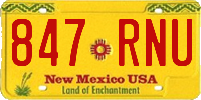 NM license plate 847RNU
