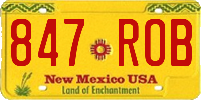 NM license plate 847ROB