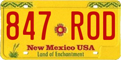 NM license plate 847ROD