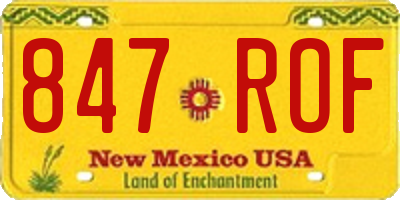 NM license plate 847ROF