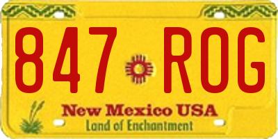 NM license plate 847ROG