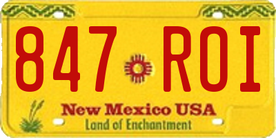 NM license plate 847ROI