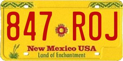 NM license plate 847ROJ